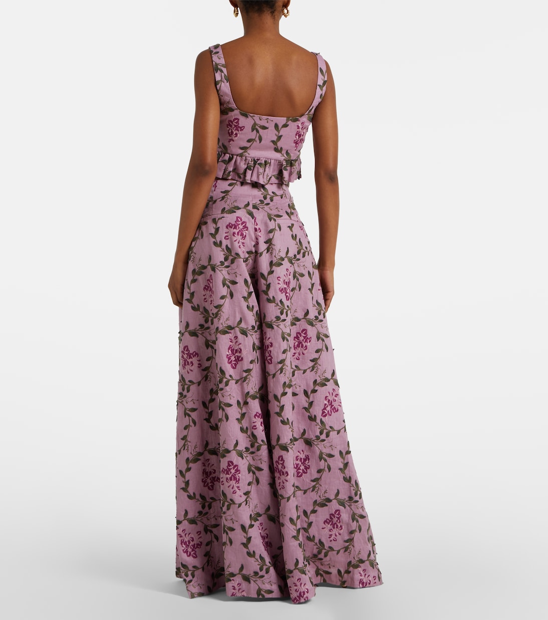 Weite Hose Marea Wisteria aus Leinen | Agua by Agua Bendita