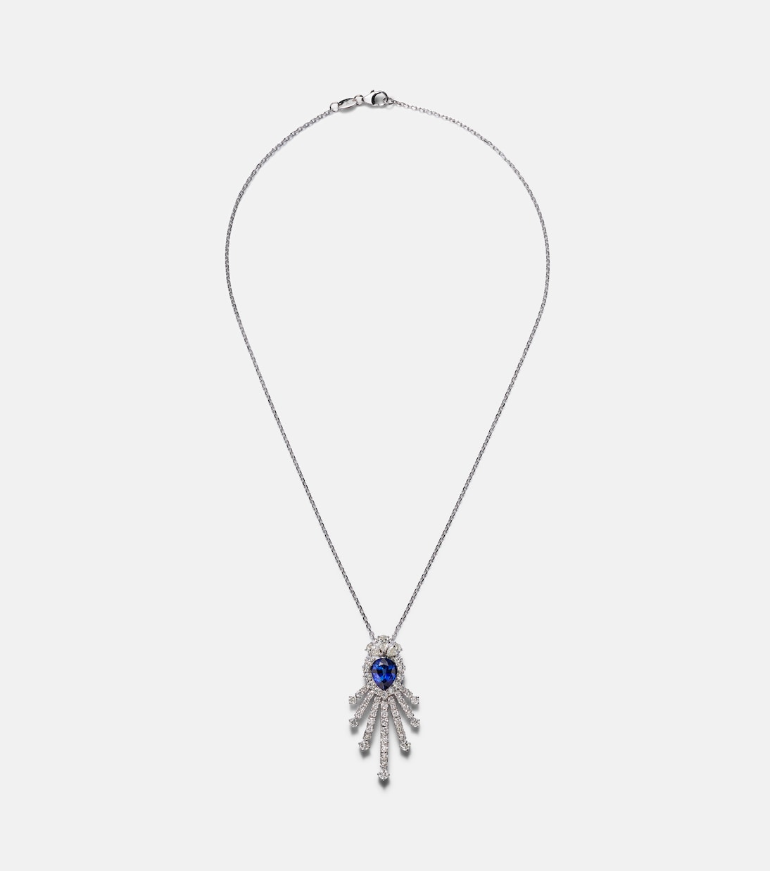 Collana Reign Supreme in oro bianco 18kt con diamanti e zaffiro | Yeprem