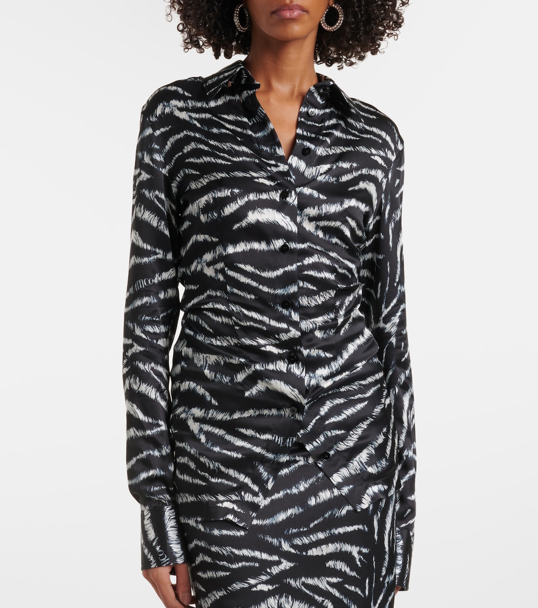 Camicia in raso con stampa zebrata | The Attico