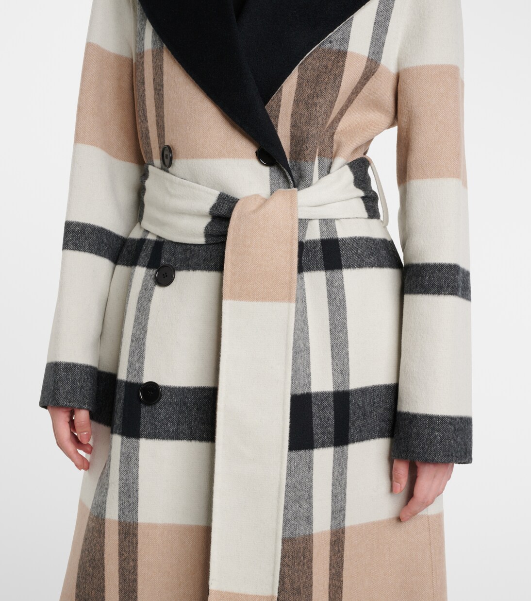 Merton checked reversible wool wrap coat | Joseph
