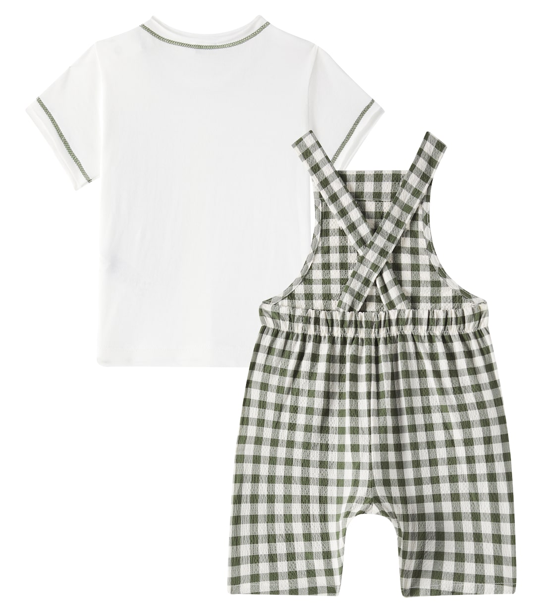 Baby checked overalls and T-shirt set | Il Gufo