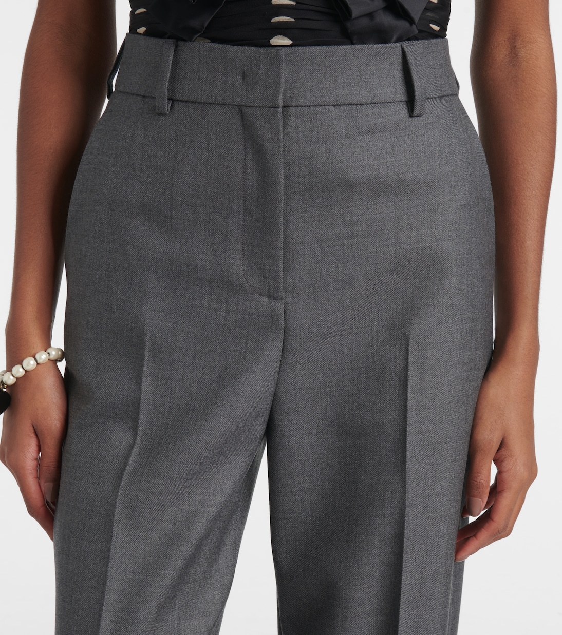 Pantaloni regular in lana a vita alta | Valentino