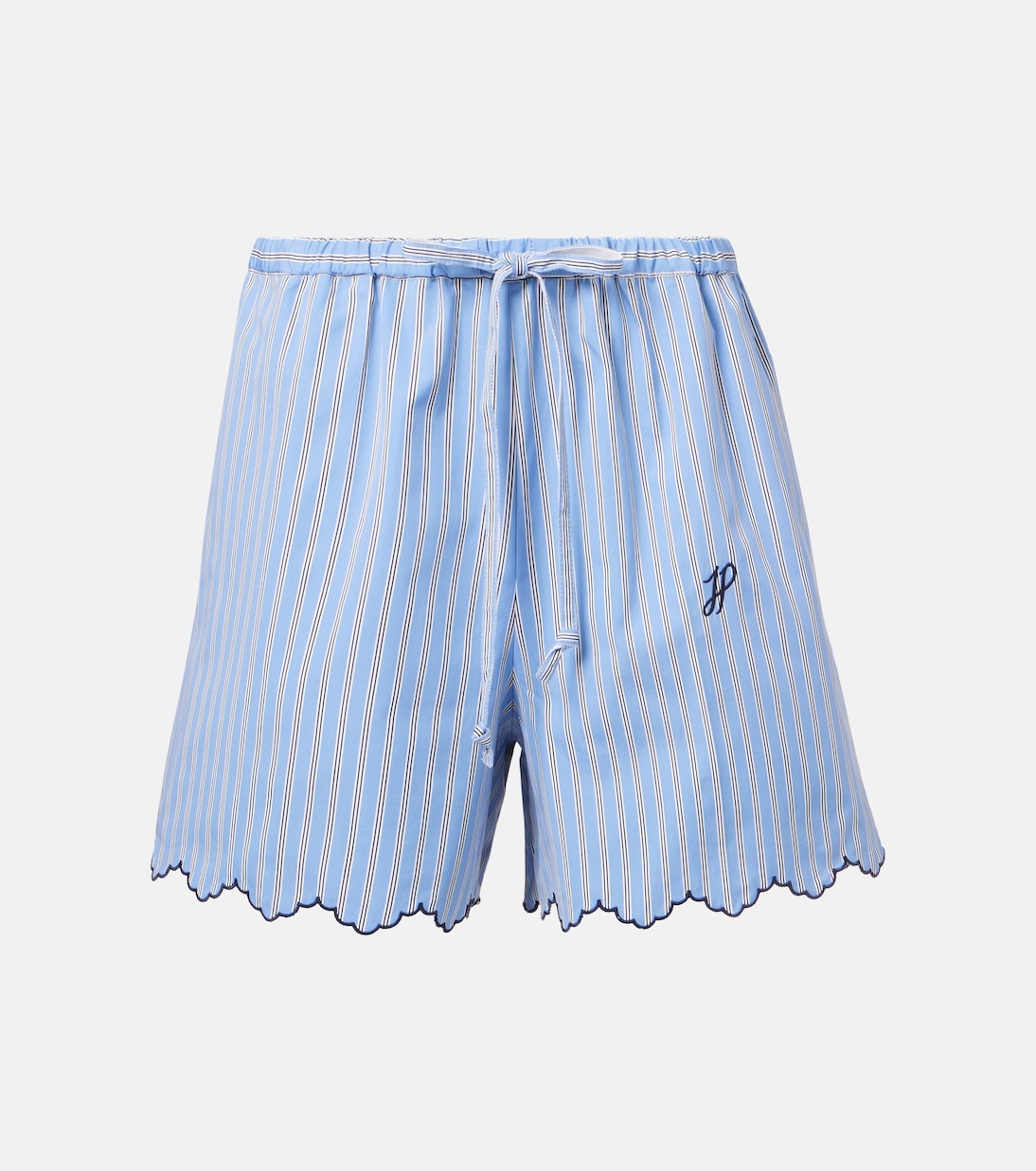 Shorts de popelín de algodón festoneados | Patou