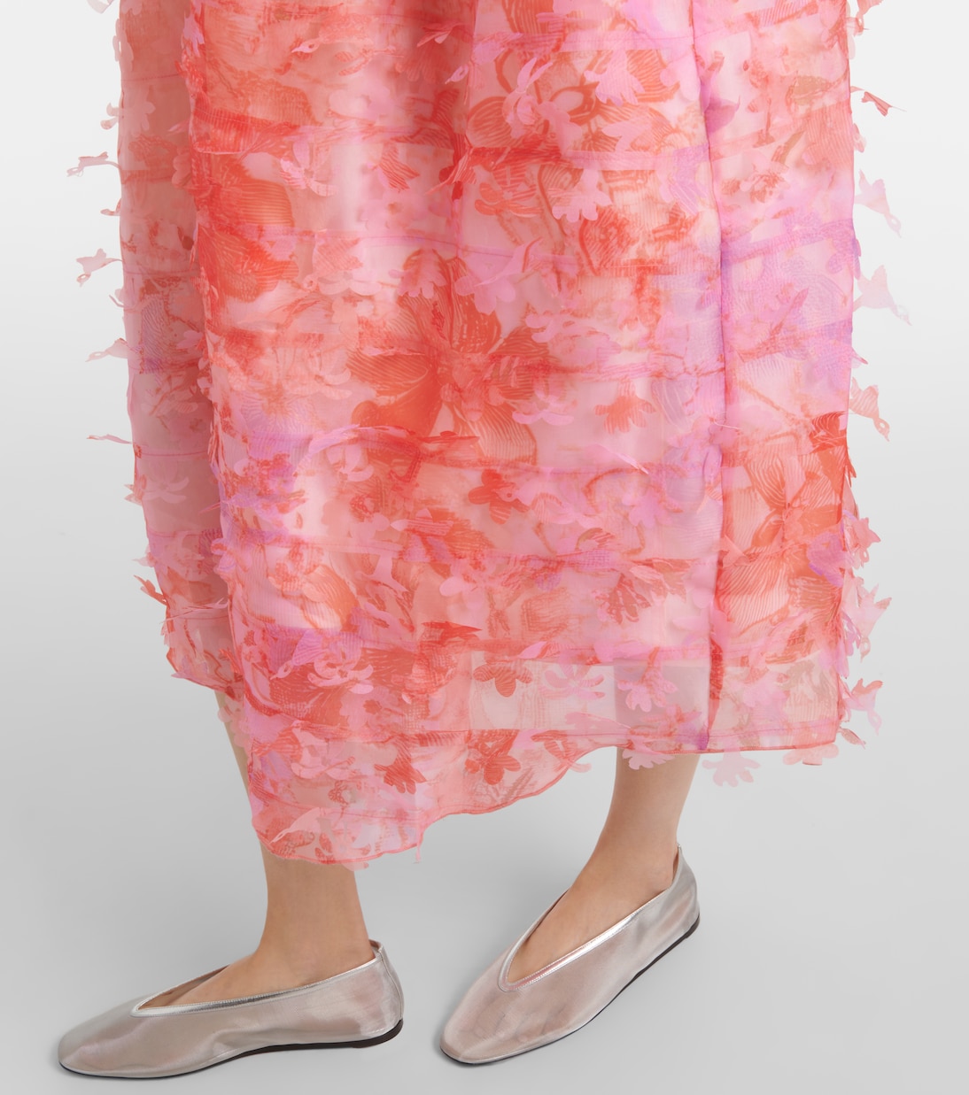 Abito midi in tulle con volant | Susan Fang
