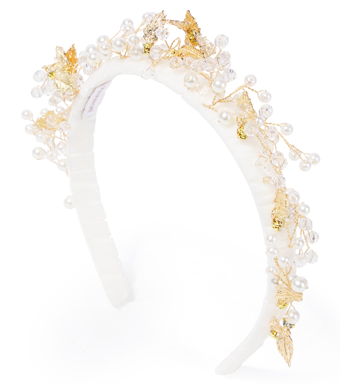 Cerchietto in velluto con perle bijoux | Monnalisa