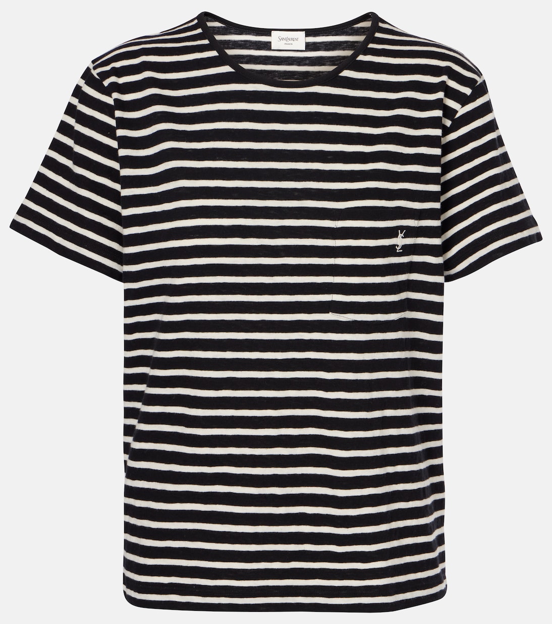 T-shirt Cassandre rayé en coton | Saint Laurent