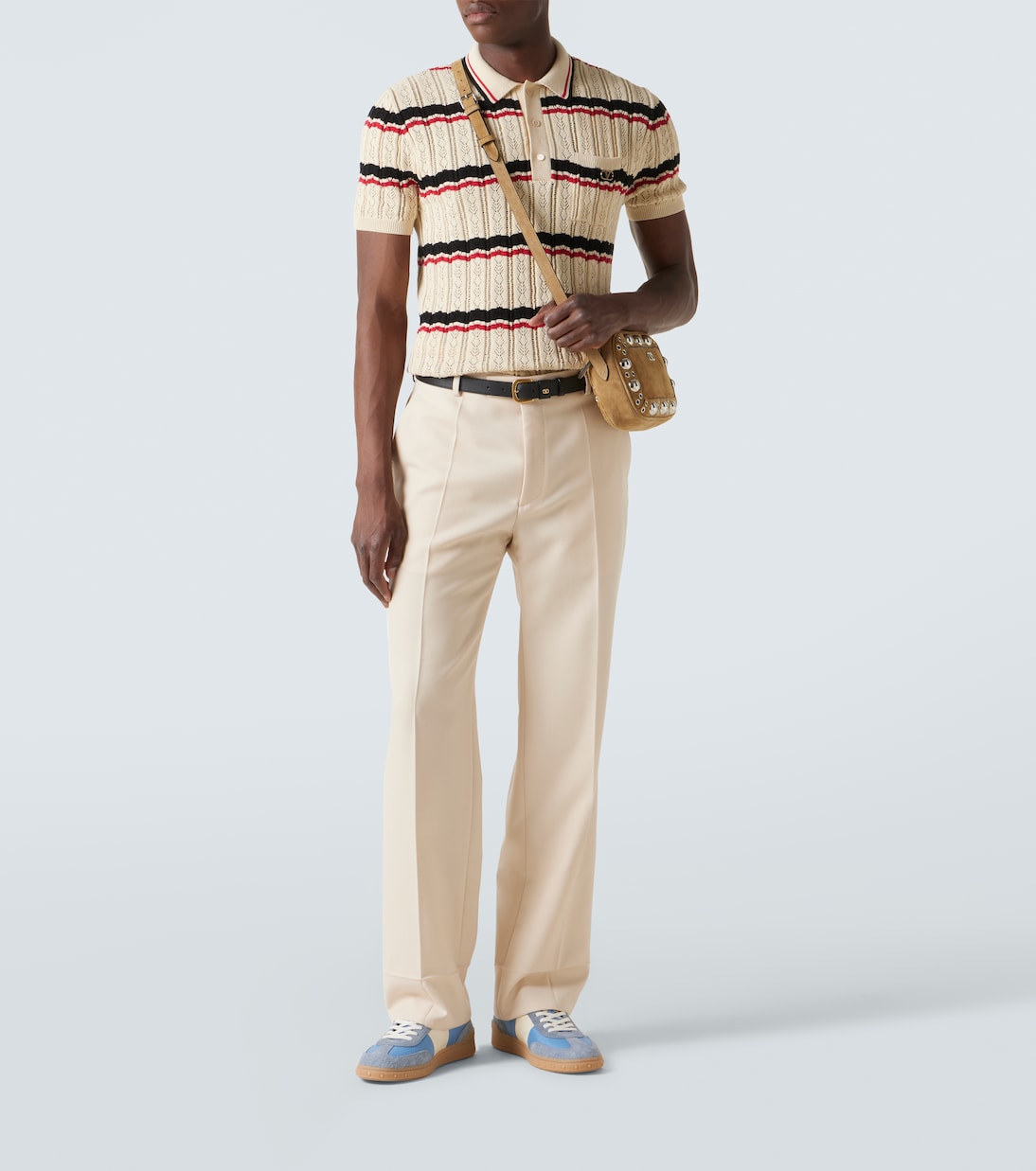 Upvillage suede-trimmed leather sneakers | Valentino Garavani
