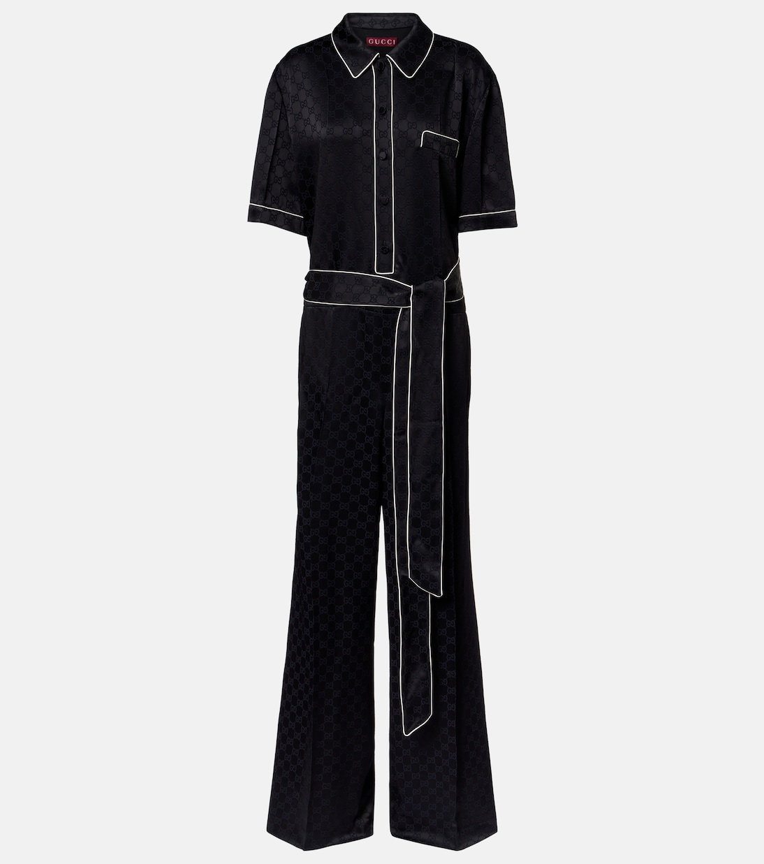 Hammered GG satin jumpsuit | Gucci