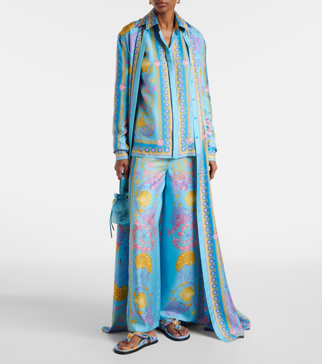 Camicia Underwater Barocco in twill di seta | Versace