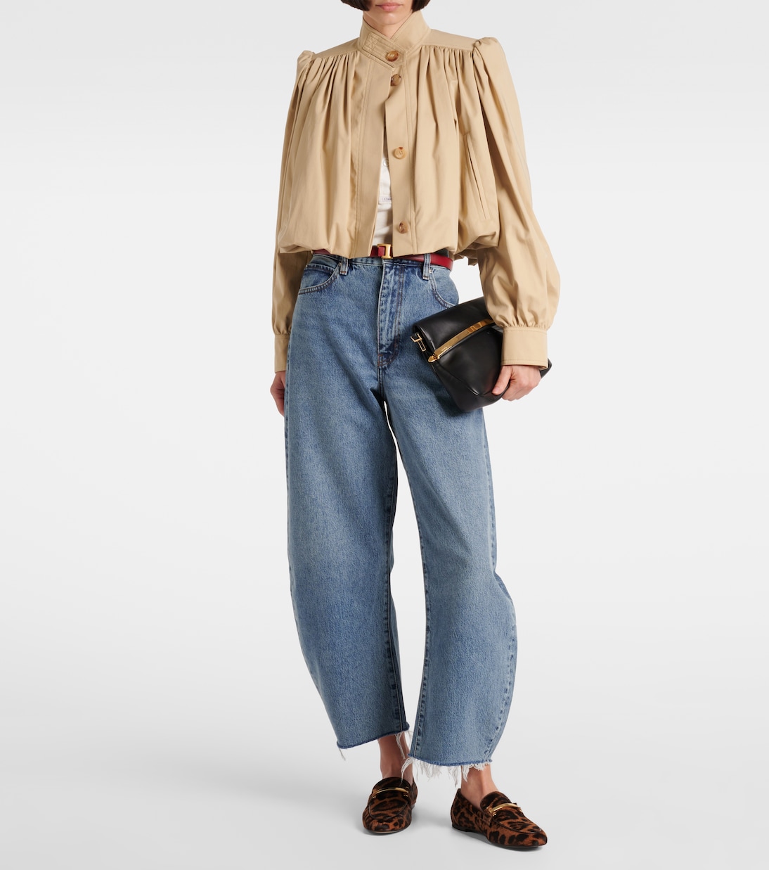 Jean ample Bubble Crop à taille haute | Frame