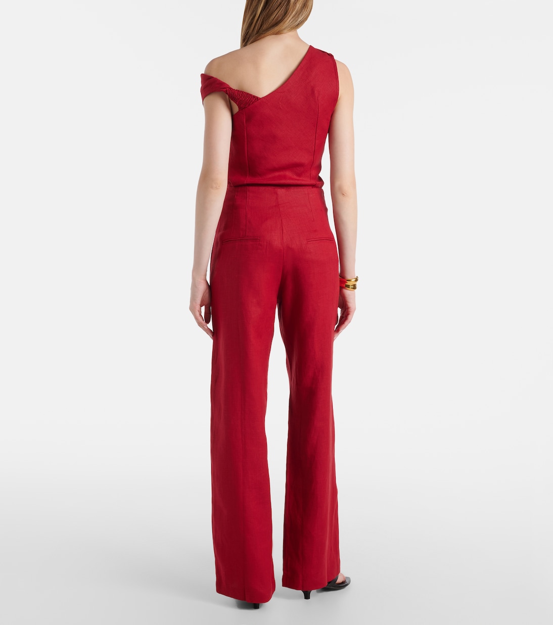 Isabel high-rise linen straight pants | Faithfull