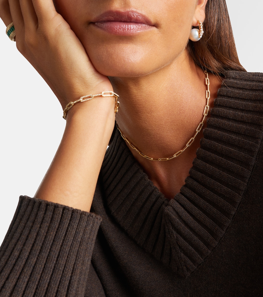 Collana a catena in oro 18kt con diamanti | Shay Jewelry