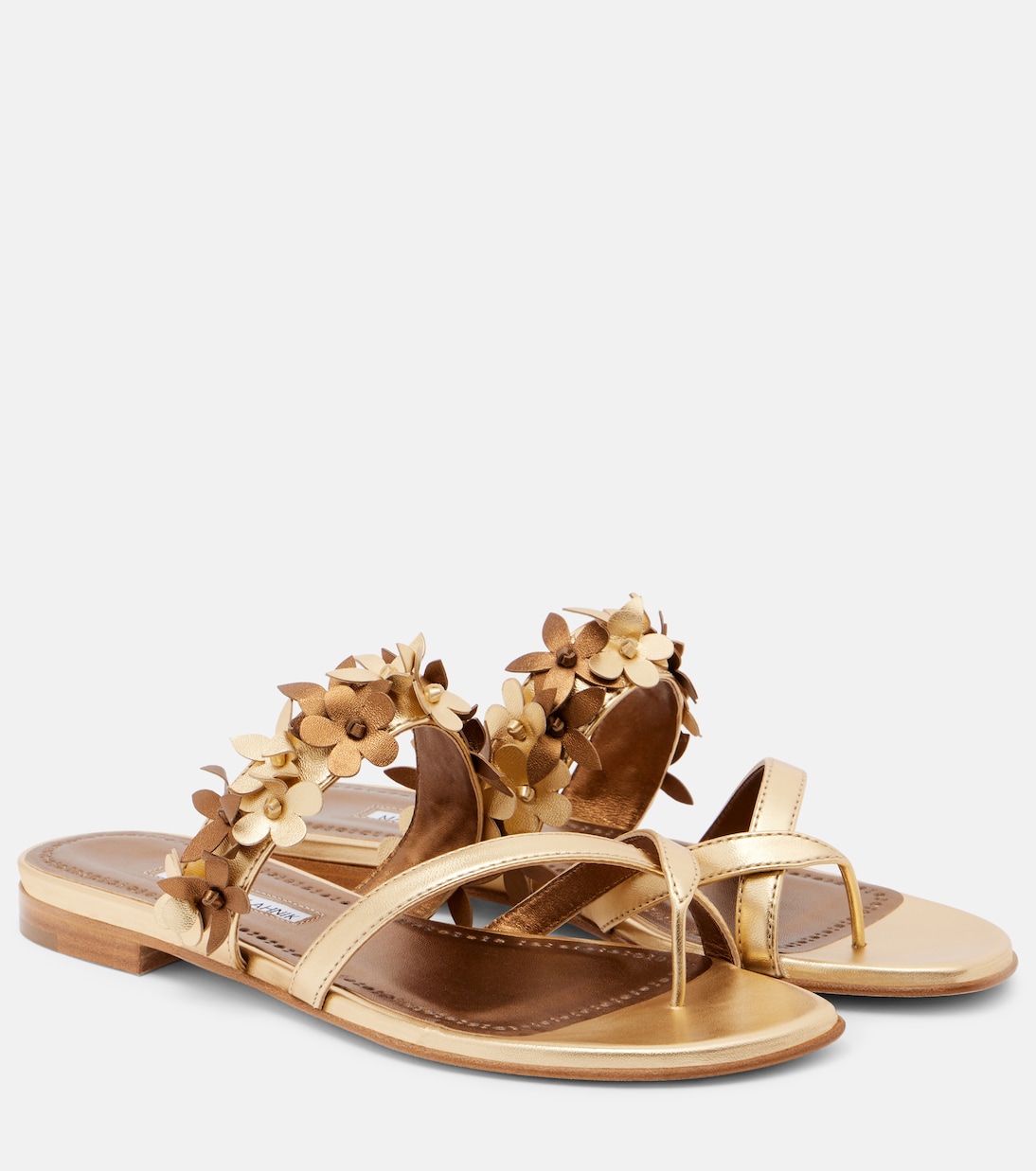 Sandalen Fiosa aus Metallic-Leder | Manolo Blahnik