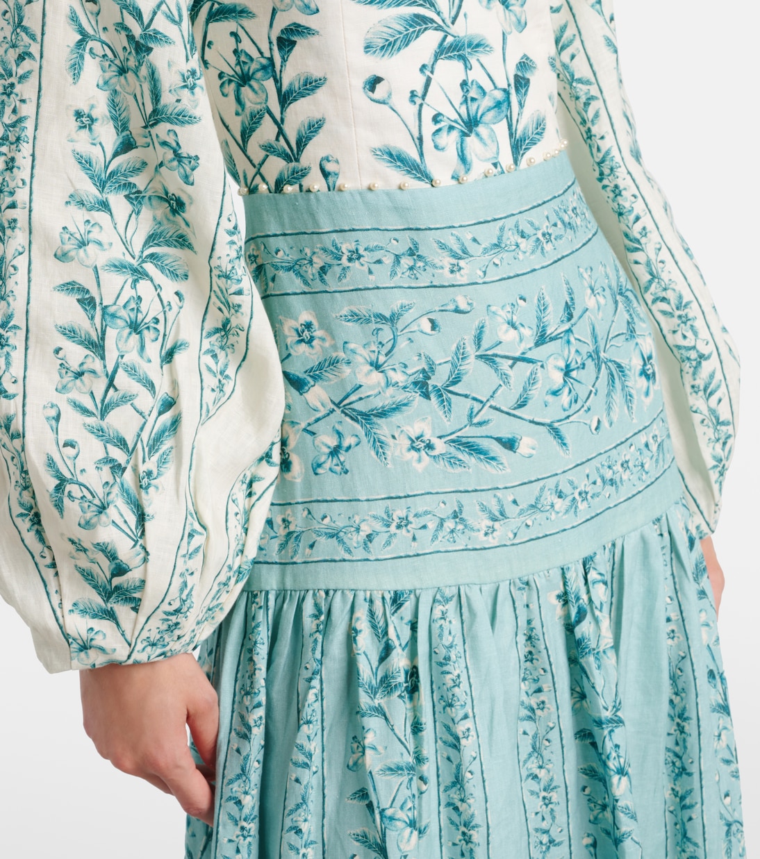 Off-Shoulder-Maxikleid Senlis aus Leinen | Agua by Agua Bendita