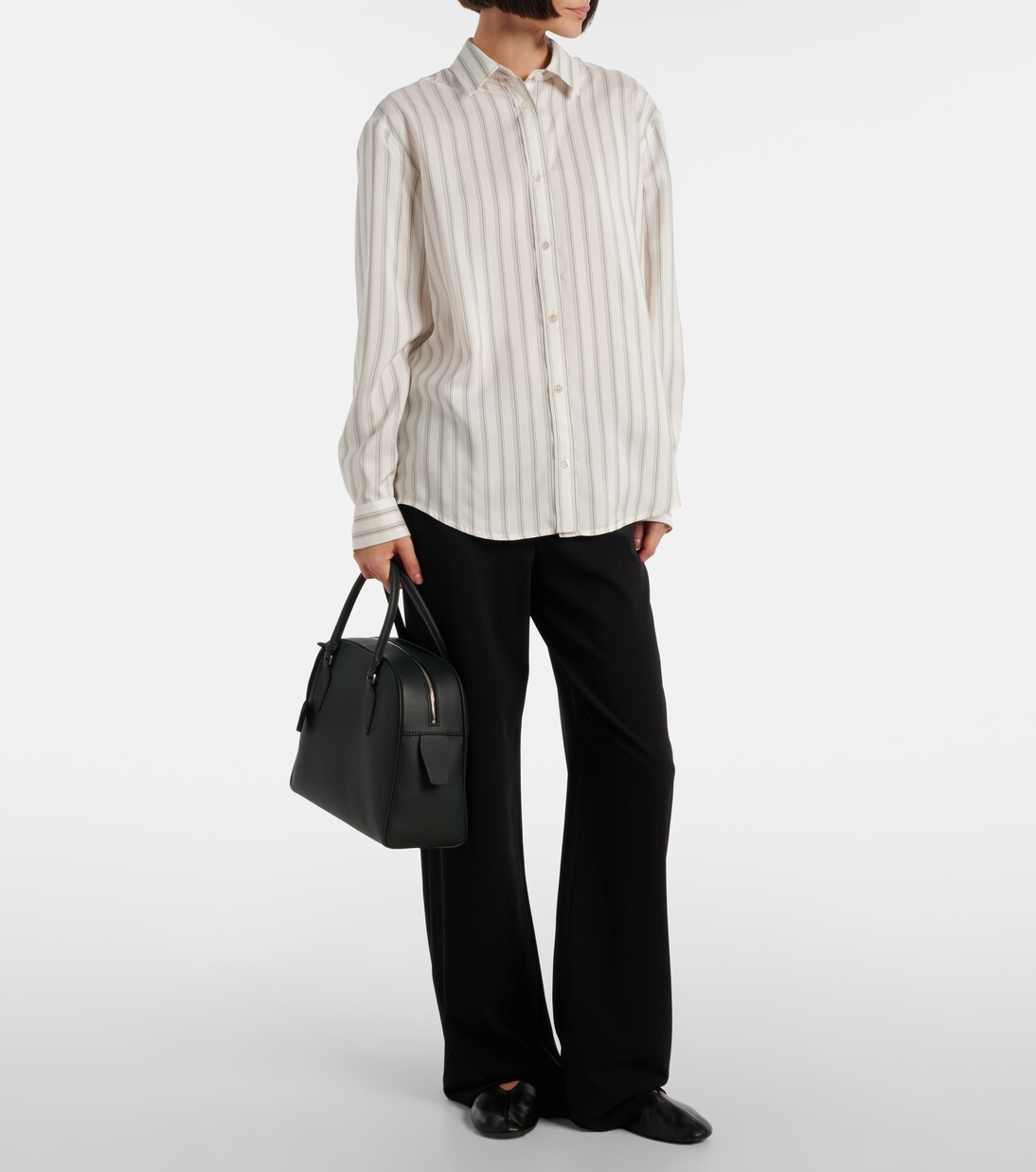 Eirlys striped silk poplin shirt | The Row