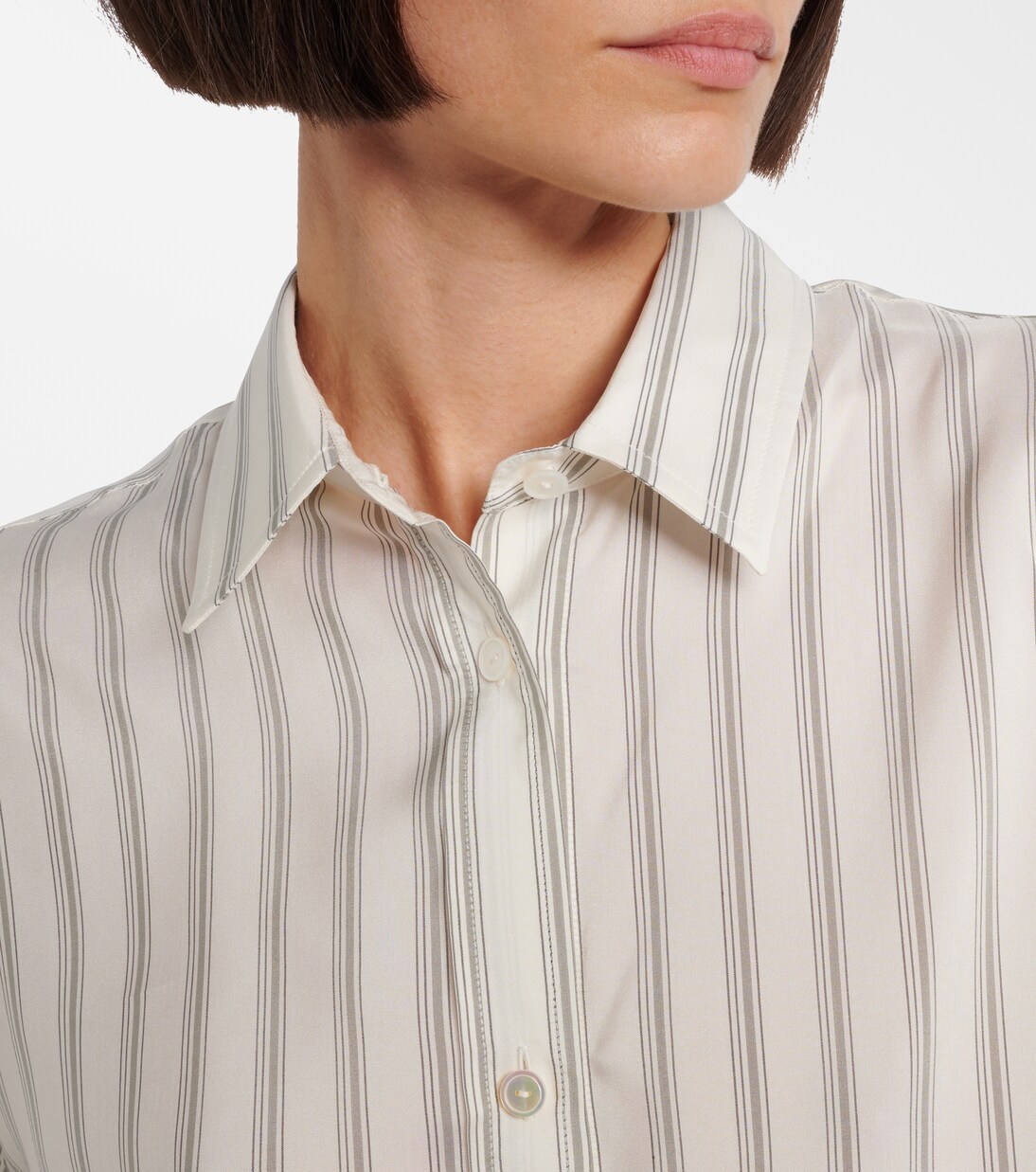 Eirlys striped silk poplin shirt | The Row