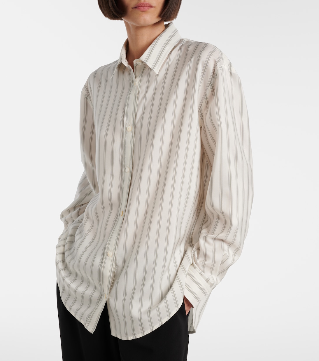 Eirlys striped silk poplin shirt | The Row