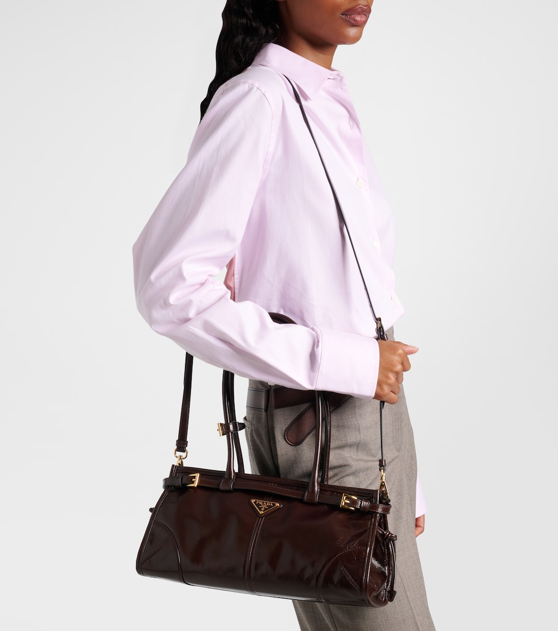 Schultertasche Bonnie Medium aus Leder | Prada