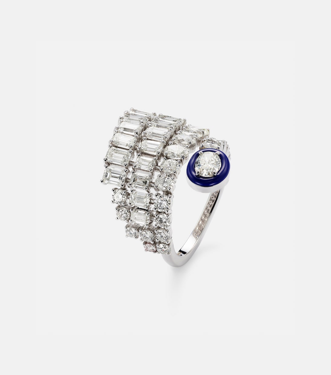 Anillo de oro blanco de 18 ct con diamantes | Kamyen