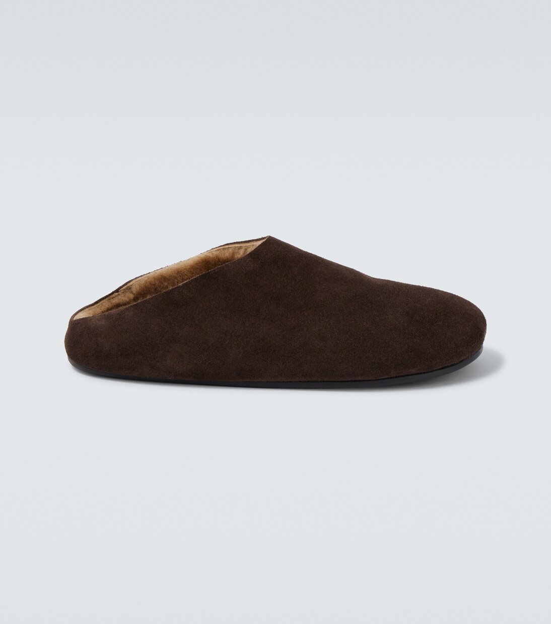 Hudson shearling-lined suede mules | The Row