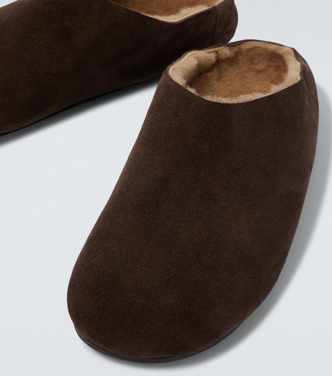 Hudson shearling-lined suede mules | The Row