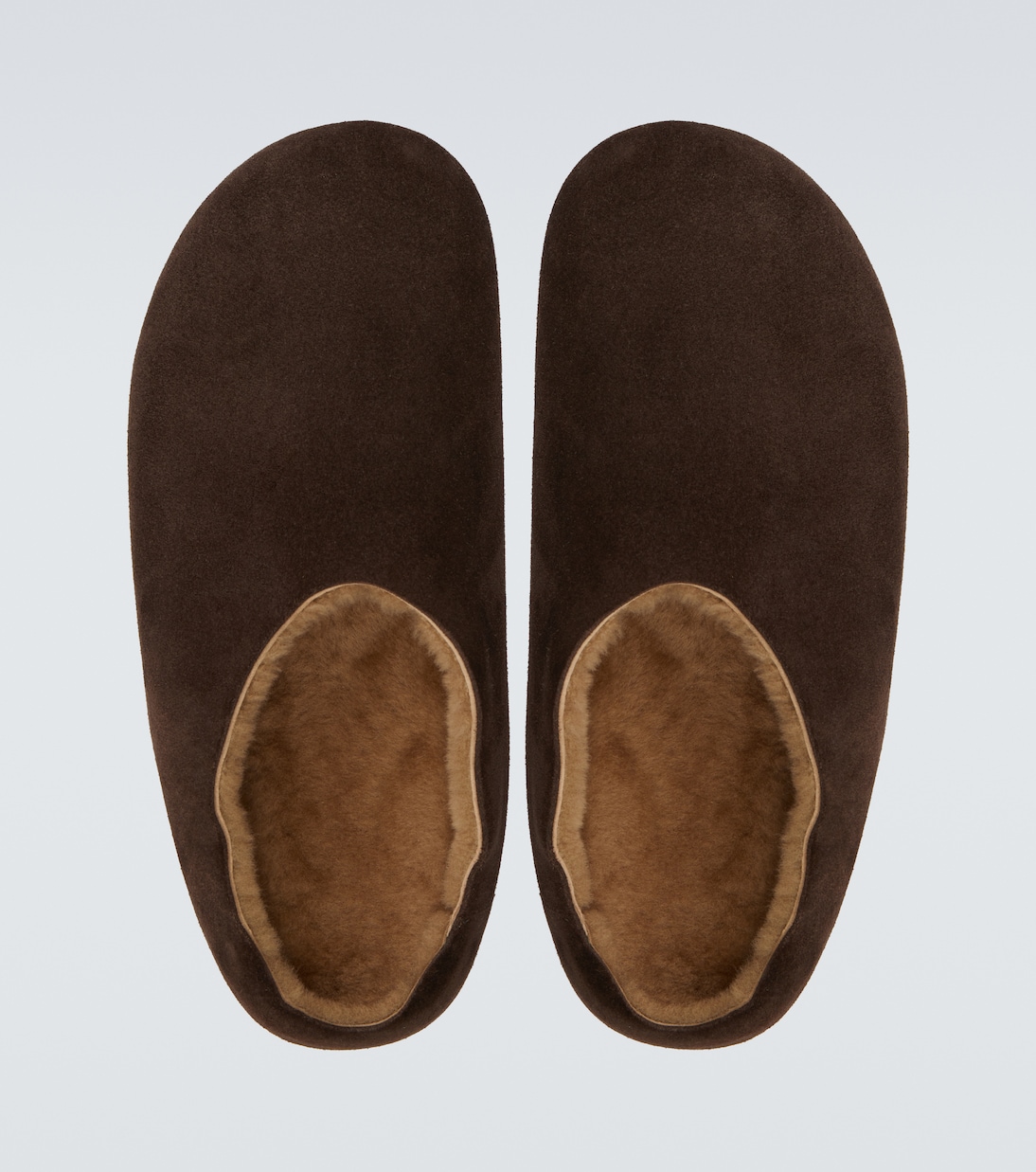 Hudson shearling-lined suede mules | The Row