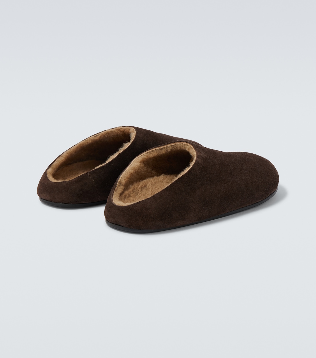 Hudson shearling-lined suede mules | The Row