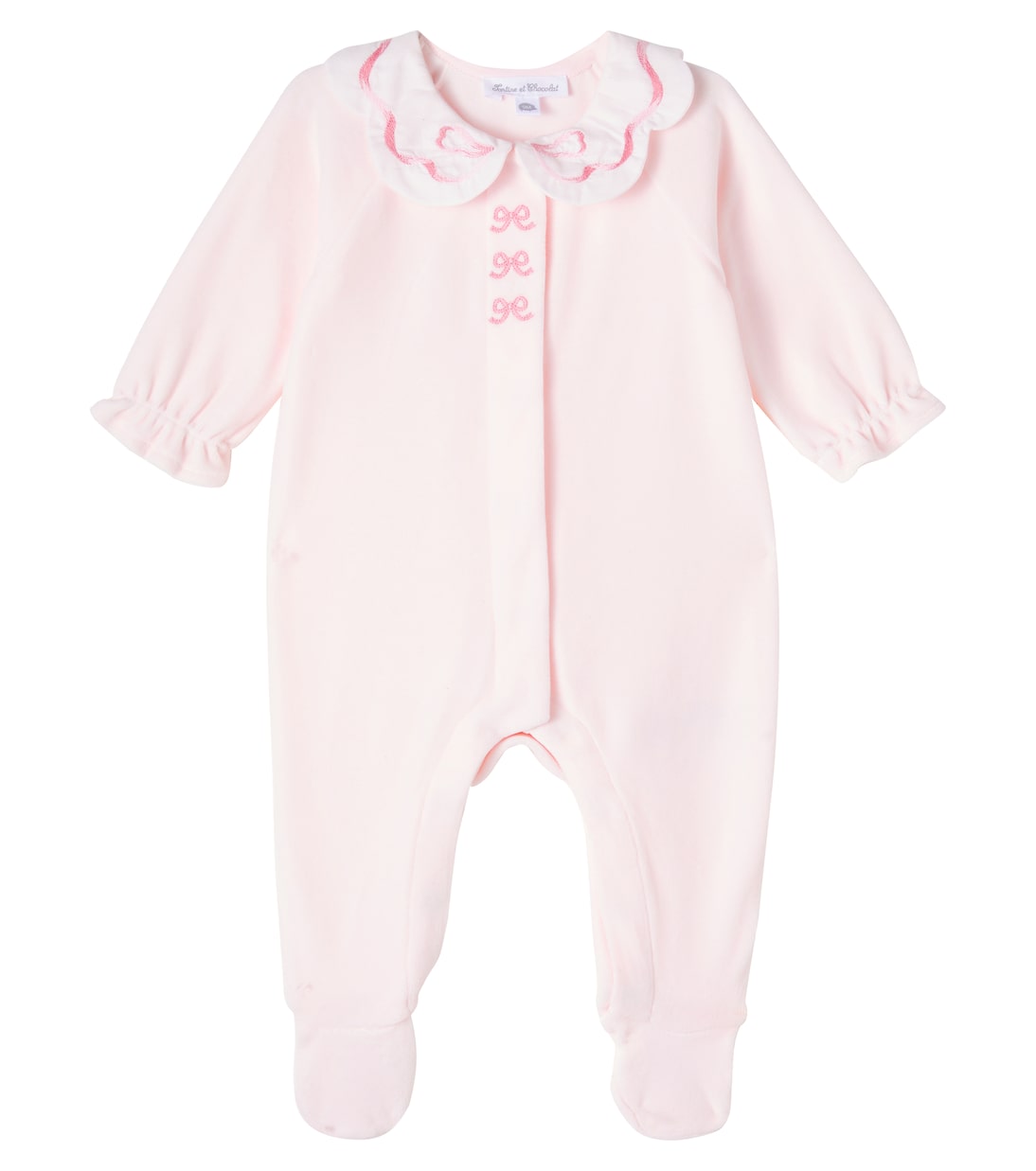 Baby bow-detail cotton-blend onesie | Tartine et Chocolat