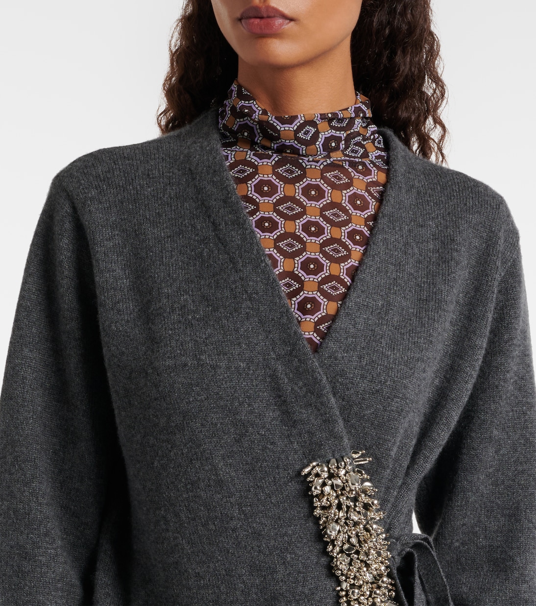 Embellished cashmere wrap cardigan | Dries Van Noten