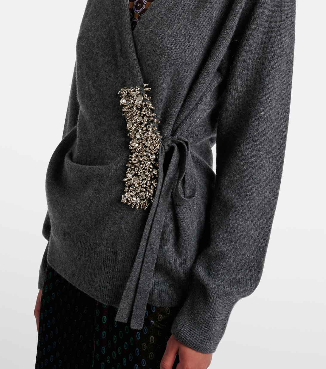 Embellished cashmere wrap cardigan | Dries Van Noten