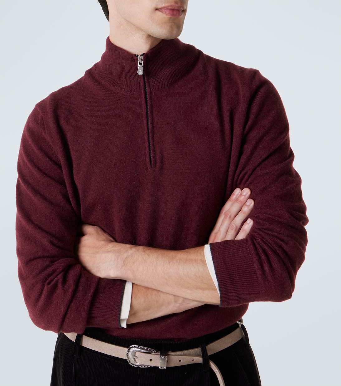 Jersey de cachemir con cremallera parcial | Brunello Cucinelli