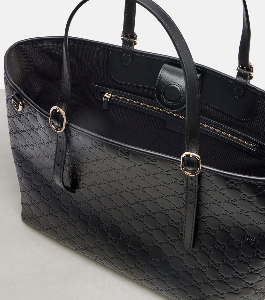 GG Emblem Large leather tote bag | Gucci