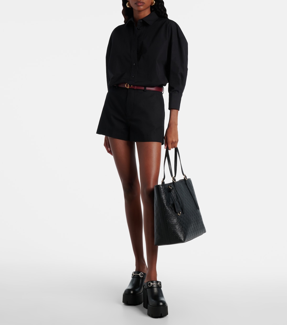 GG Emblem Large leather tote bag | Gucci