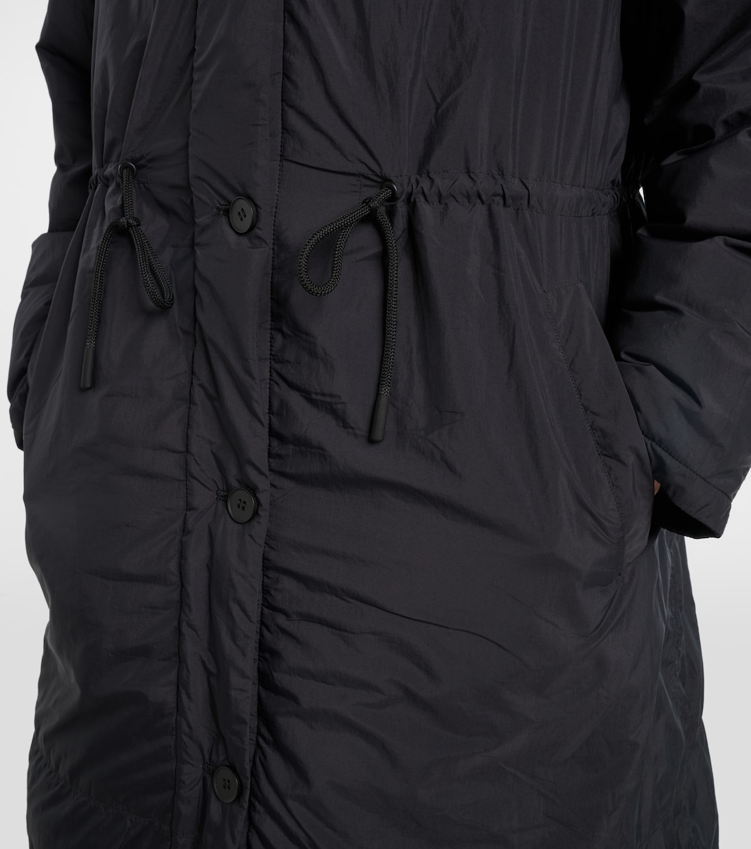 Hooded shearling-trimmed down coat | Yves Salomon