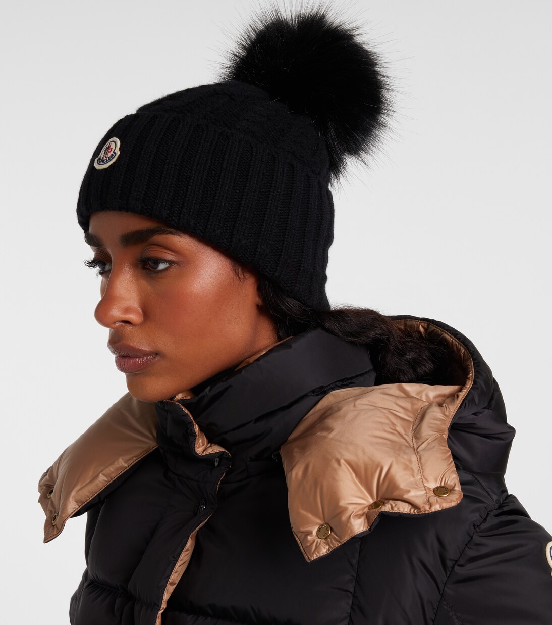 羊绒与羊毛混纺绞花针织便帽 | Moncler