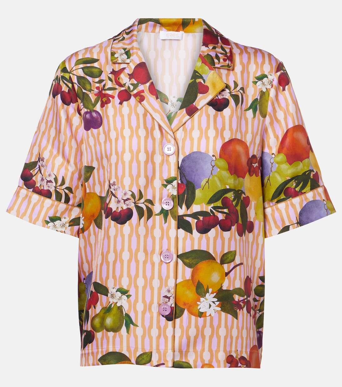 Cherry printed silk twill shirt | Eres