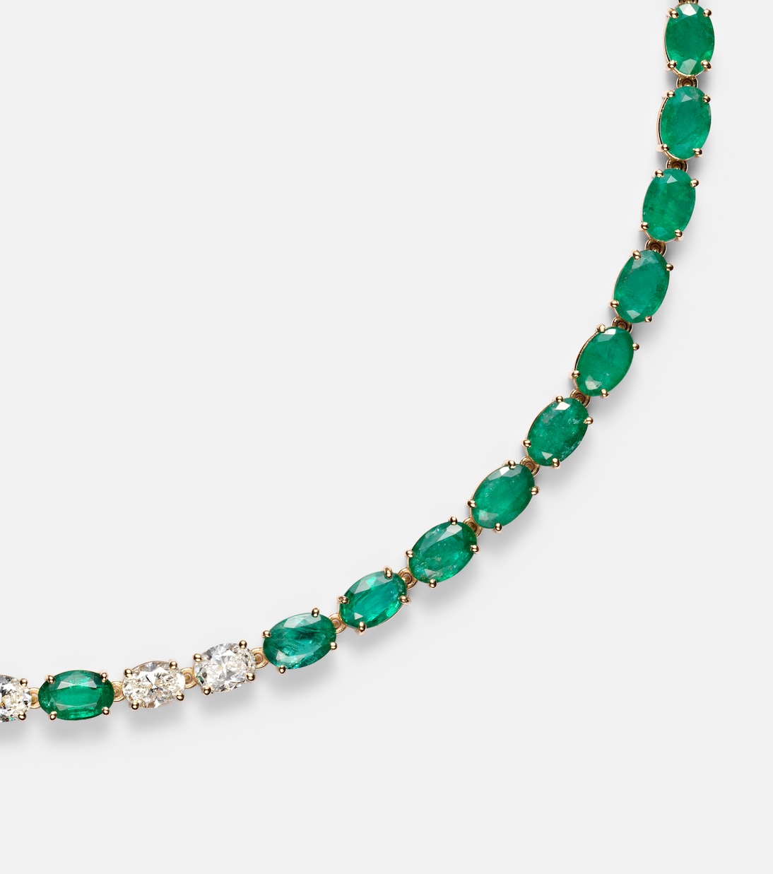 Collana Tennis in oro 18kt con smeraldi e diamanti | Shay Jewelry