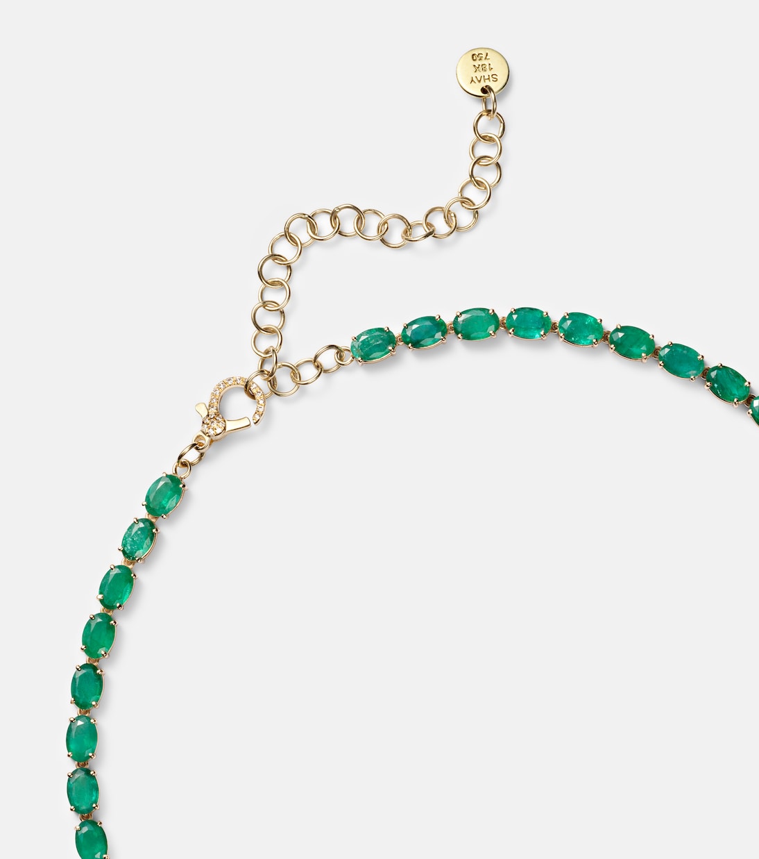 Collana Tennis in oro 18kt con smeraldi e diamanti | Shay Jewelry