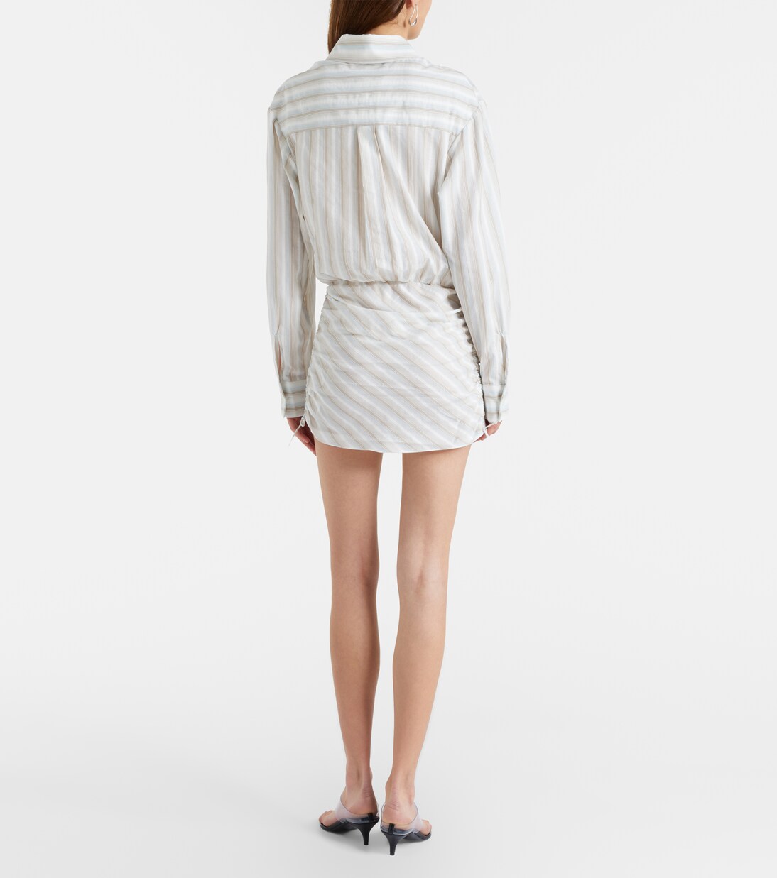 Camisa de algodón a rayas fruncidaç | Christopher Esber