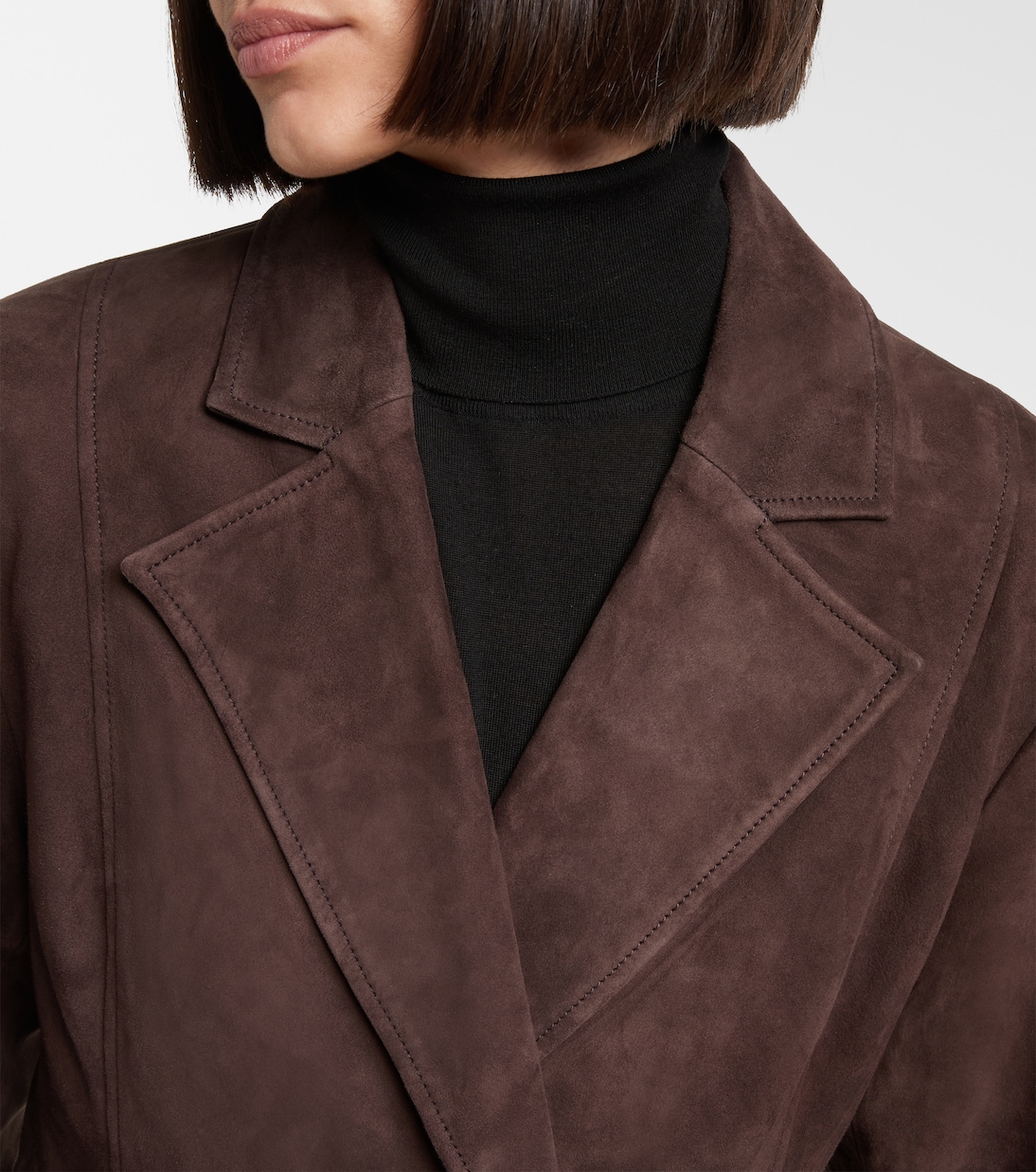 Mantel aus Veloursleder | Rotate