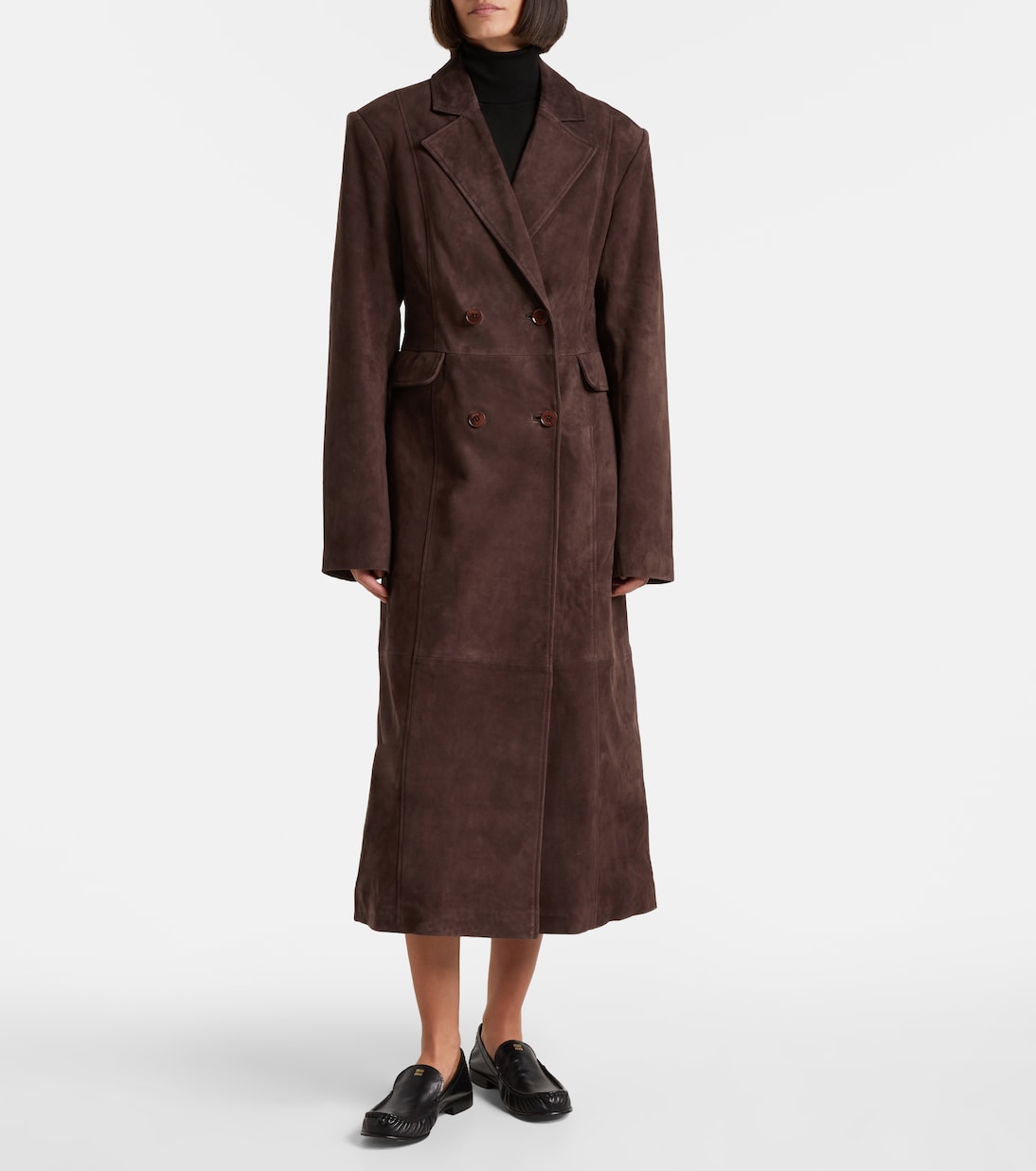 Mantel aus Veloursleder | Rotate
