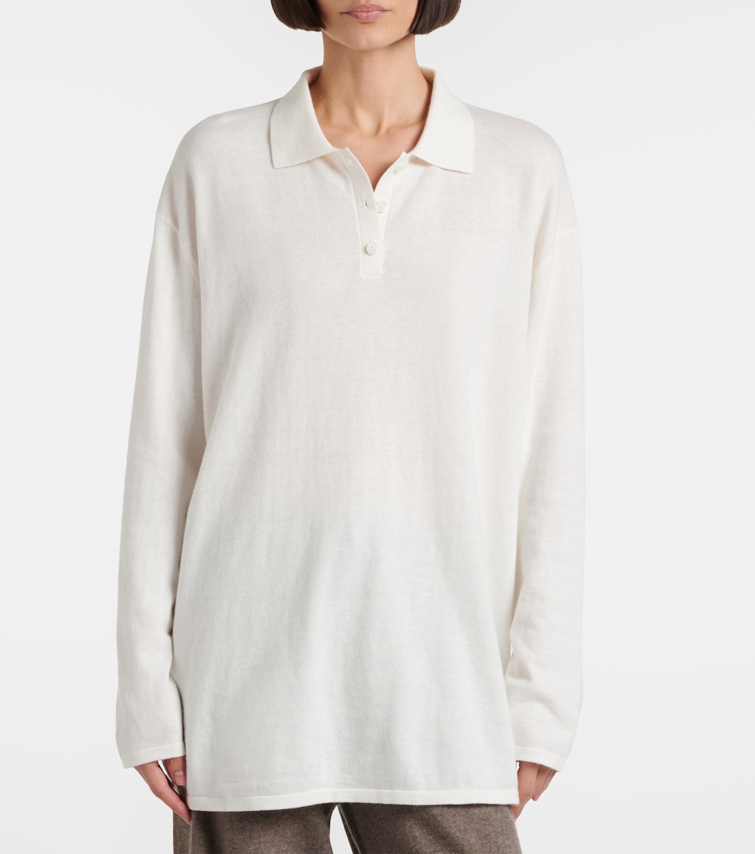 Caisa cotton and cashmere polo sweater | Lisa Yang