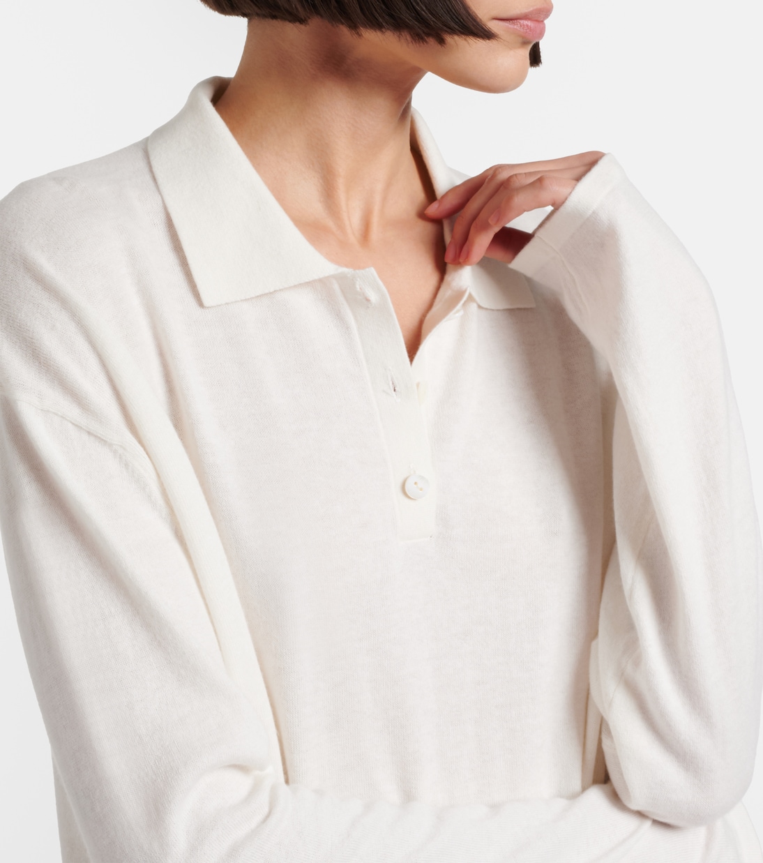 Caisa cotton and cashmere polo sweater | Lisa Yang