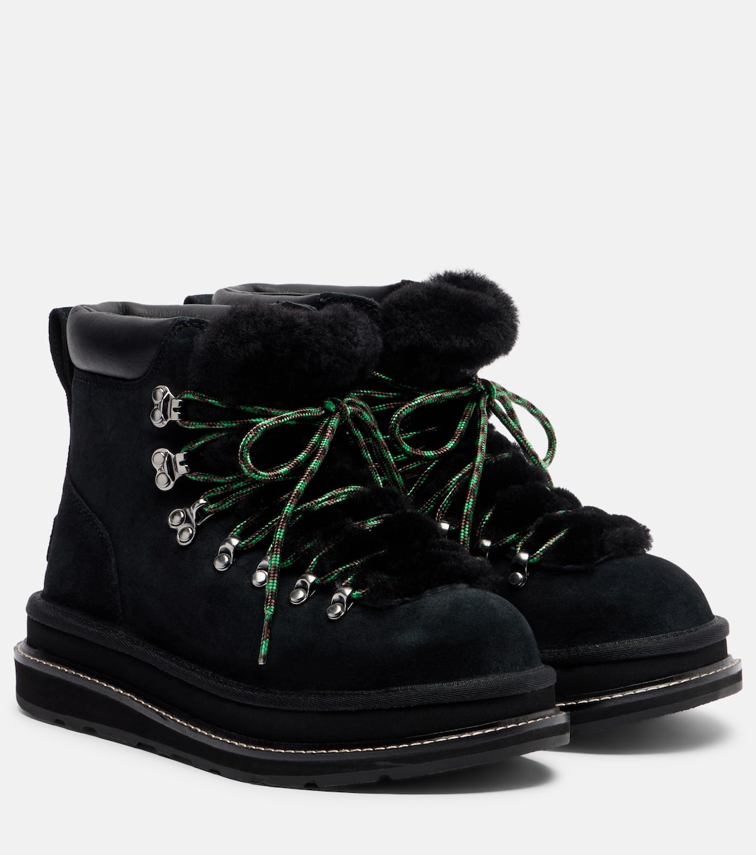 x UGG suede and shearling hiking boots | Sacai