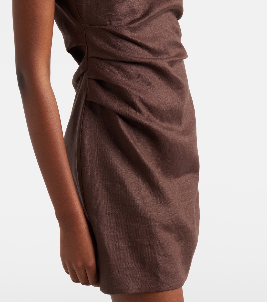 Vestido corto asimétrico de lino | SIR