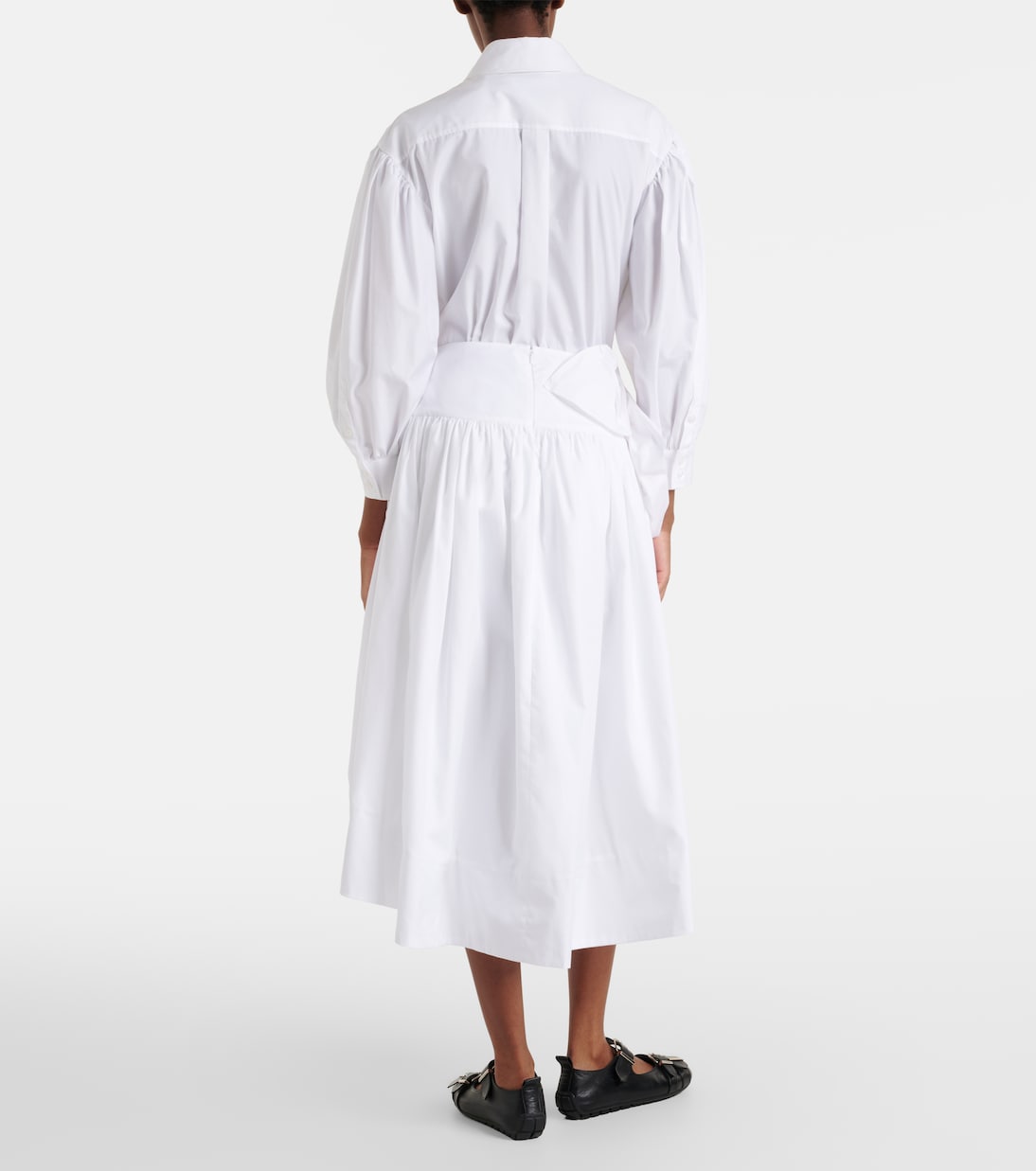 Floral-appliqué cotton poplin midi skirt | Simone Rocha