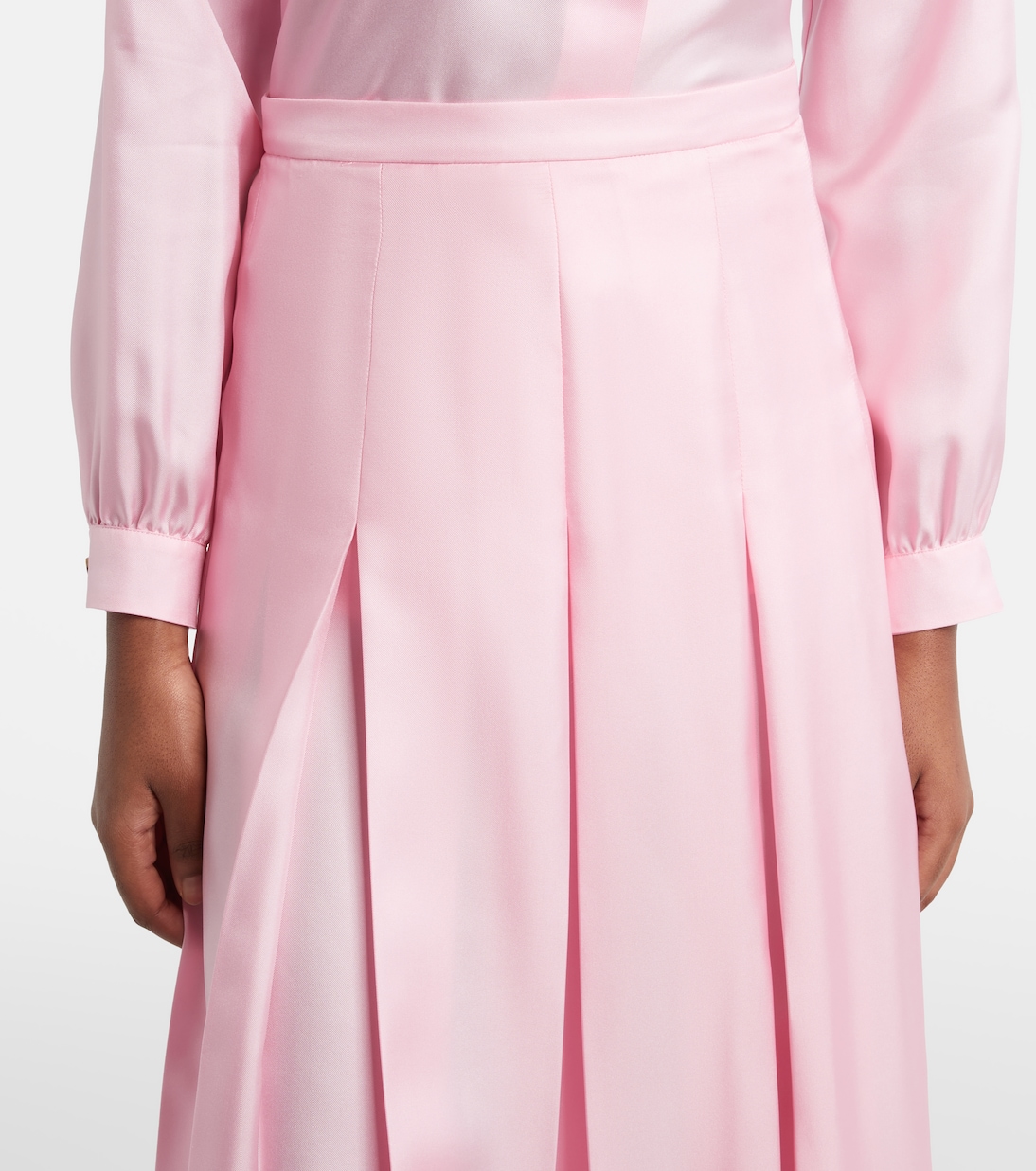Pleated silk twill midi skirt | Gucci