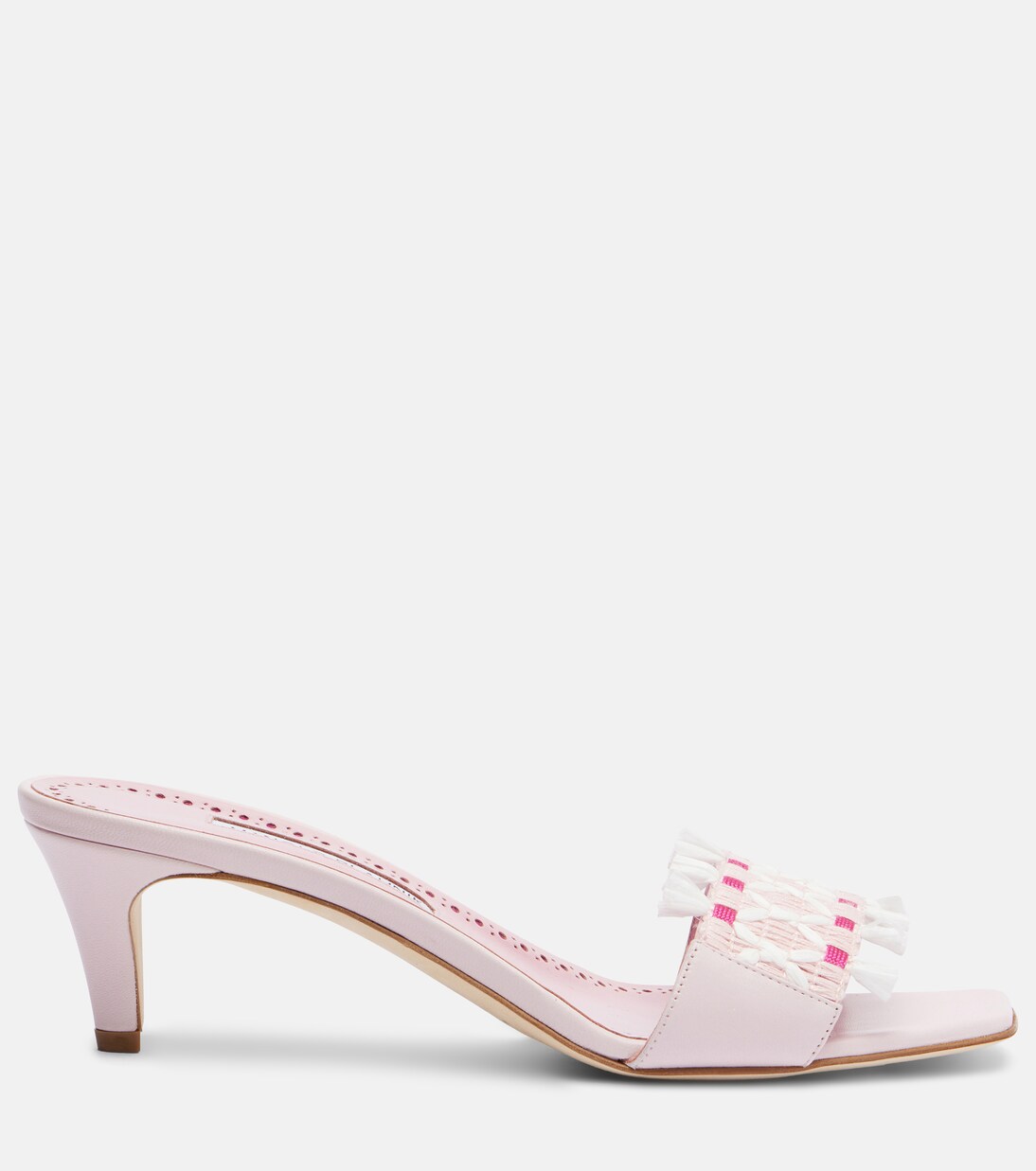 Mules More brodées en cuir | Manolo Blahnik