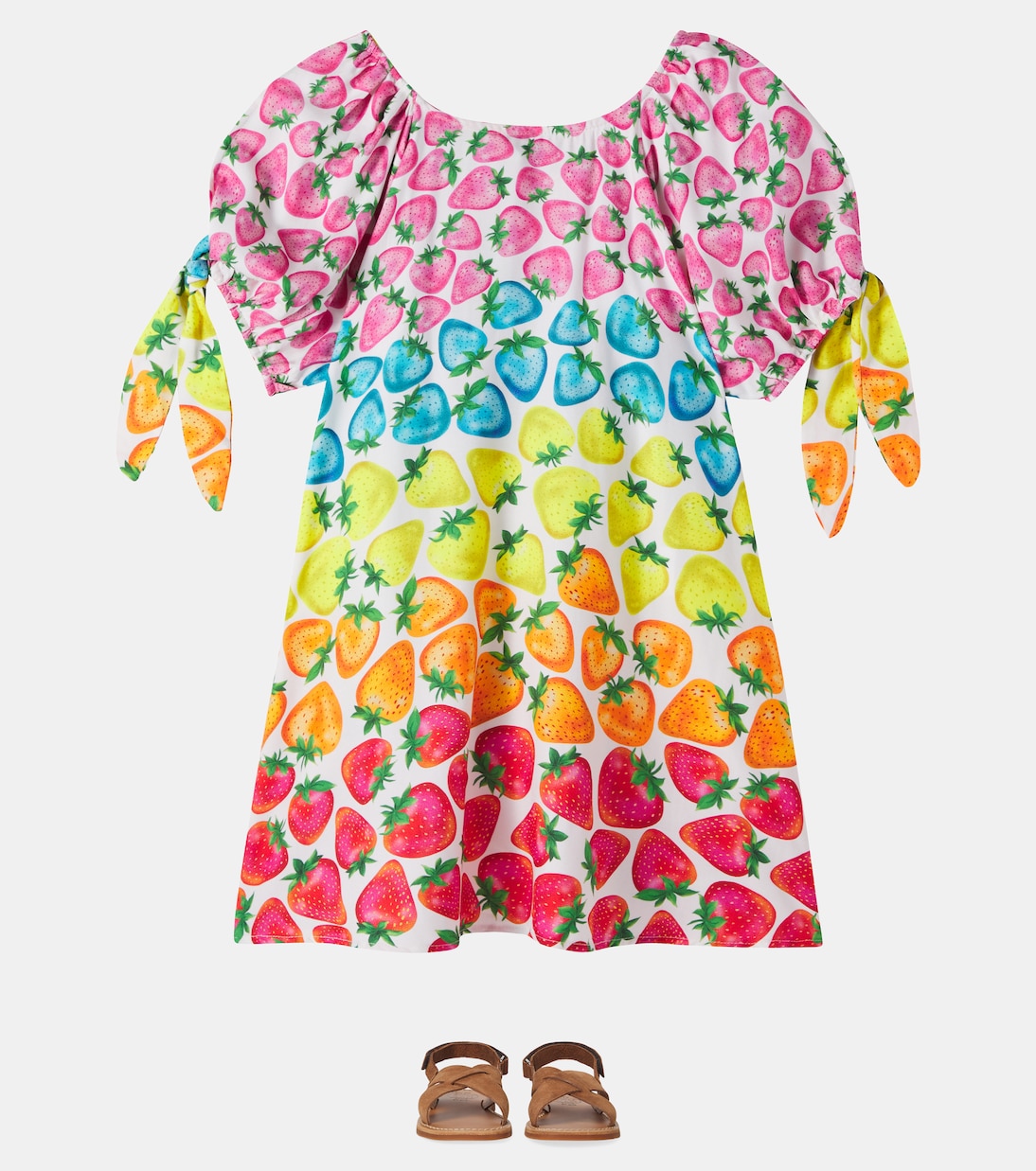 Bedrucktes Kleid Morango Rainbow | Fábula