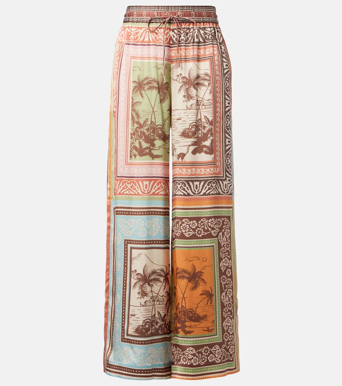 Alberta silk satin palazzo pants | Alémais